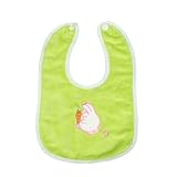 uxcell　よだれかけ　赤ちゃん用　ビブ　可愛い　ぬいぐるみ　ポリエステル　ライトグリーン　ホワイト　28.5 X19.5cm