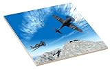 Rikki Knight Chinook Warplaneデザインアートセラミックタイル 6 inch ceramic ブルー 6inctile46709