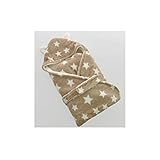 beauty factory ベビー 赤ちゃん おくるみ 星 柄 ふわふわ クマさん 新生児 フリース 防寒 選べる カラー (ブラウン)