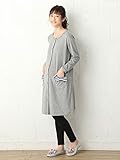 Angeliebe エンジェリーベ マタニティ パジャマ 授乳 しやすい パイル 長袖 ナイティ 妊婦服 産前 産後 アジャスター調節可 前開き M～L グレー 21784 21784102