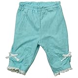 《初夏盛夏対応》(日本製) Pample Mousse(パンプルムース) 天竺ジャガードレースリボン&裾レース付き五分丈パンツ 80cm /MI NO.DP-72306