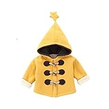Pojour ベビー服 子供服 女の子 秋冬 防寒 ソフト星コート おしゃれ かわいいジャケット 厚手 長袖 暖かい ベビールームウェア 普段着 カジュアル 旅行 記念日 プレゼント 黄色