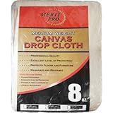 MERIT PRO 02020 8 oz Medium Weight Canvas Drop Cloth, 9' x 12' by MERIT PRO