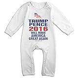 Kamifa カミファ ドナルド トランプ ニュー大統領 ロゴ 長袖ベビー服 トップス 赤ちゃん パーファクト White 24 Months