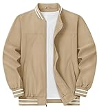 [KEFITEVD] スタジャン メンズ 薄手 ジャケット 春服 アウター 大きいサイズ ジャンパー 無地 ウィンドブレーカー 防風 撥水 カジュアル ライトジャケット ビジネス