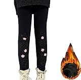 Ainial　レギンス　キッズ　女の子　秋冬　裏起毛　スパッツ　ロングパンツ　子供用　ガールズ　厚手　暖かい　防寒対策　長ズボン　スキニー　ストレッチパンツ　可愛い　花のレース　おしゃれ　長パンツ　通