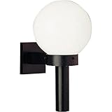 Progress Lighting P5626-60 Cast Wall Torch with 8-Inch Acrylic Globe, Black [並行輸入品]