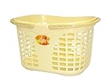サンコープラスチック ランドリーバスケット ブライトバスケット フラワー No.35 パールイエロー