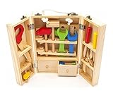 n19 木製 ツールボックス 工具箱 大工さん ごっこ遊び なりきり 知育玩具 工具 カーペンター 木のおもちゃ 大工道具 収納できる ROZZERMANブランド by ROZZERMAN [並行輸入