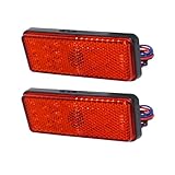 LED リフレクター LED 12V 反射板 角型 トレーラー サイドマーカー リアマーカー ウインカー テールランプ レッド 2個セット
