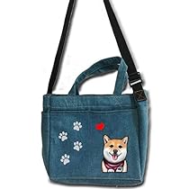 チワワプリント デニムショルダーバッグ お散歩バッグ ショルダー 犬 デニム 2Way おしゃれ オーダー