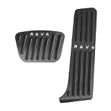 KOKATO 適合トヨタ 新型RAV4 60系 AXAN64 2025年12月～現行 アルミペダル カバー ブレーキペダル 工具不要 専用ロゴ 取付簡単 内装 カスタム アクセサリー 防キズ 防汚れ 滑り止め 2点セット (ブラック)