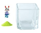 花市場直送便 ミニチュアガラス ラビちゃん グレープ & カラーサンド ライトグリーン & 植え込み用グラス ニューブロックS