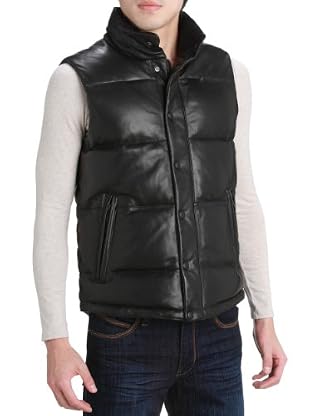 Lambskin Down Vest 3225-106-0479: Black Lambskin Down Vest 3225-106-0479: Black