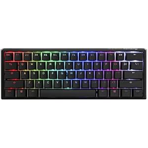 Ducky One 3 Mini 60% メカニカルキーボード:Quack Mechanics Dampening、ホットスワップ可能なチェリーMXサイレントレッドスイッチ、高密度PBTトリプルショットキーキャップ、RGB、US、ブラック