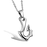 HOUSWEETY ファッション ジュエリー ステンレス製 メンズ チェーン ネックレス クラシック釣り針 ペンダントトップ カラー