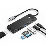 ORICO USB C ハブ 6 in 1 マルチポート Type-C ハブ ドッキングステーション USB 3.0ポート、5 Gbps USB-Cデータ、HDMI 4K、SD/TFカードリーダー、100W PD充電ポート MacBook/Ipad/Dell/HP/Surface/Lenovo用アダプター PWD-6PS