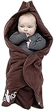 Wallaboo Baby Blanket Fleur, Supersoft 100% Cotton, For Pram, Moses Basket or Crib and Travel, Choco
