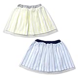 (イエロー/95cm)ベビー服 女の子 スカート ボトム チュールレース ダブルストライプ ウエストゴム 女児 ベビー