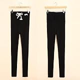 マタニティレギンス 妊婦用リブレギンス 美脚スパッツkr047 (L, ブラック)