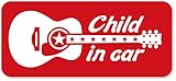 imoninn CHILD in car ステッカー　【マグネットタイプ】　No.20　ギター　（赤色）