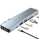 USB C ハブ 7IN2ハブ Macbook Air/Pro 専用 USB Type-C 変換アダプター ドッキングステーション PD急速充電対応 最大87W HDMI出力 USB3.0対応 2USB-Aポート SDカード スロット搭載 TF カードリーダー HDMI出力ポート 4K対応 高速データ転送 軽量 コンパクト Macbook Pro 2016/2017/2018/2019/2020/2021/2022/2023、MacBook Air 2018/2019/2020/2022に対応 グレー