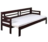 【JAJAN】天然木すのこソファベッド【シオン】本体+マットレス ブラウン[スライド 伸縮式 ソファーベッド]シングルベッド[クーポンで更にお得]