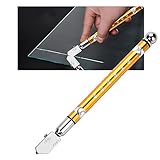 Yosoo ガラスカッター ホイールガラスカッター ガラス切削 ガラス切断 切削工具 3〜15mmガラス切削用 滑り止めハンドル付き ポータブル ハンドヘルド ホイールタイプ (ゴールデン)
