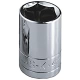 S K Hand Tools SKT40904 6 Point, .13in. Standard Chrome Socket with .25in. Drive