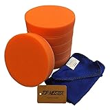 〈TOP MEISTER〉電動 カー ポリッシャー 交換 用 平型 スポンジ バフ 選べる３サイズ 80 / 100 / 125mm マイクロファイバー タオル つき（125mm×6枚）