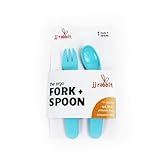 JJ Rabbit Ergo Fork + Spoon Set, Blue 1 ea by JJ Rabbit