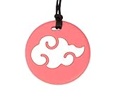 Stimtastic Chewable Silicone 2-Tone Cloud Pendant Nontoxic BPA and Phthalate Free, Cotton Candy/Whit