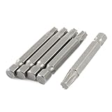 uxcell トルクスドライバービット　T30　グレー　金属素材　50mm長い　6.3mmのシャンク径　5枚入り