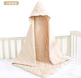 赤ちゃん　ベビー　新生児用　おくるみ　布団　出産お祝い　帽子付き　85*85ｃｍ　 (クジラ)