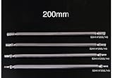 4ピース/セット150ミリメートル/200ミリメートルH3-H6六角ドライバービット1/4 "六角シャンクhcsエクストラロングダブルエンド磁気ドライバービットハンドツール-200mm