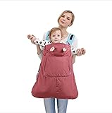 赤ちゃん抱っこひも_best baby暖かいベビーキャリアコートカバーケープマント防水用秋冬_赤_サイズ：W63ｘH66cm