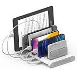 Unitek 2024電源 USB充電ステーション 10ポート 卓上充電スタンド 最大12A 60W PSE認証済 10台同時収納 1.5A/2.4A 複数台対応 Android/iPhone/iPad/kindle/タブレット/PSP 仕切り板 間隔調整可能 白