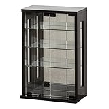 クロシオ 卓上コレクションケース縦型 幅40×高さ60cm ダークブラウン ディスプレイラック ガラスキャビネット 027061