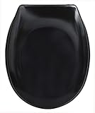 Evideco slow-close静かOval Toilet SeatソリッドShiny 17.48 " L x 14.64 " Wインチブラック