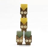 「ネコブロック４体」＋「シーソー（ビーグラッドオリジナル）」付　【木製積み木】／日本製手作り (ウォルナット（黒ネコ）)