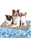 YFFSFDC ペット ひんやりマット 犬 猫 クールマット 40×50cm 夏 ひんやり 冷却 マット 涼しい 熱中症 熱さ対策 接触冷感 犬用 猫用 ベッド グッズ (ブラウン)