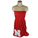 Nebraska Cornhuskers公式NCAAストラップレススモックドレスW /大きなロゴXL by Glitterギア