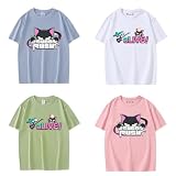 [Qinmiz] ブルーアーカイブ ブルアカ 杏山 カズサ Tシャツ 半袖 カズサバンド 黒猫 同型 コスプレ衣装 夏服 可愛い 丸襟 上着 インナーシャツ トップス T-Shirt 運動服 おしゃれ 通気性 プレゼント (I,XL)