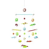 Beetles and Flowers Wooden Ceiling Mobile by Goki [並行輸入品]