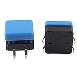 uxcell 押しボタン スイッチ　タクトスイッチ　瞬時接触　 12 x 12 x 8mm　プラスチック　金属　電子部品　10個入り
