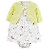 Carter's(カーターズ) 2ピースベビーソフトボディスーツドレス&カーディガンセット イエロー ワンピース 3ヶ月【並行輸入】