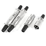 uxcel　XLR　3ピン　オス　メス　マイク　ケーブル　コネクタ　メタル　プラスチック　 3個いり