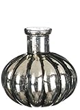Sullivans 4 Silver Metallic Ribbed Glass Vase [並行輸入品]