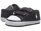 (ポロラルフローレン) Polo Ralph Lauren キッズカジュアルシューズ・・スニーカー・靴 Dyland EZ (Infant/Toddler) Navy Canvas/White Pon