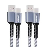 GHNTJAP USB C ケーブル 【1M+2M/2本セット】 3A急速充電 USB2.0高速転送 USB Type C ケーブル USB A to C 断線防止 iPhone 16、MacBook、iPad、Galaxy、Xperia等usb-c機種対応